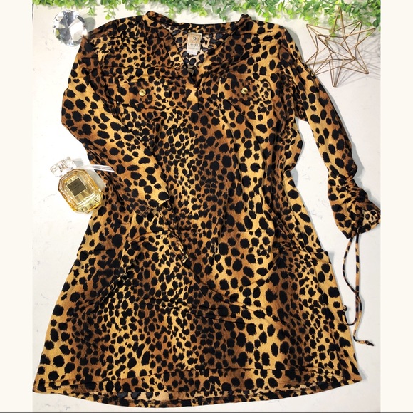 Gypsy Los Angeles Dresses & Skirts - ❗️SOLD Leopard print long sleeve dress size XL